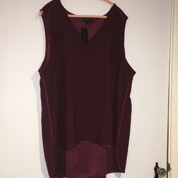Lane Bryant Wine Sleeveless Satin Trim NWT 28 - Picture 1 of 5